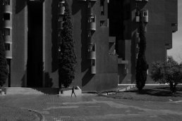 Architecture photography walking man Ricardo Bofill Walden 7 Barcelona Spain Sebastien Franca Fine Art