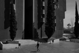 Architecture photography walking man Ricardo Bofill Walden 7 Barcelona Spain Sebastien Franca Fine Art