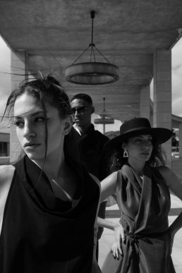 Black and white Fashion architecture photoshoot editorial close up Lupe Giraldo Barcelona Sebastien franca