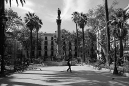 Black and white Barcelona street square photography
