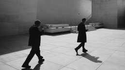 Black and white photography fashion editorial design men shadow architecture Barcelona