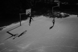 Black and white basketball photography