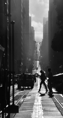 Most iconic black and white photography glamor woman in San Francisco street