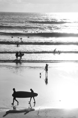 Black and white photography surf Biarritz
