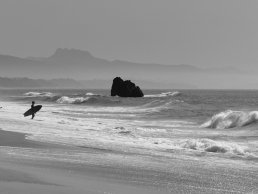 Black and white photography surf Biarritz