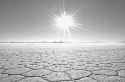 Black and white photography Uyuni Salt Flat desert Bolivia