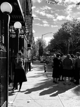 Black and white fine art street photography Brooklyn girl jewish