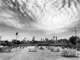 Black and white photography empty place Manhattan New York Covid
