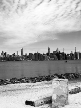 Black and white photography empty place Manhattan New York Covid