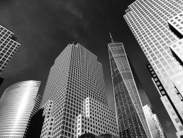 Black and white fine art architectural photography Manhattan building one world trade center New York