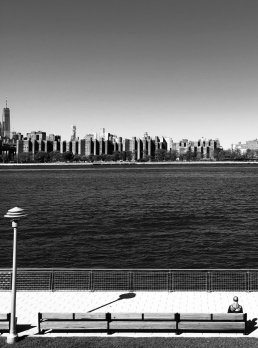 Black and white photography Manhattan New York skyline view