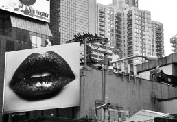 Black and white photography billboard in New York Manhattan