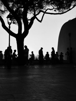 Black and white photographs people shadows Lisboa