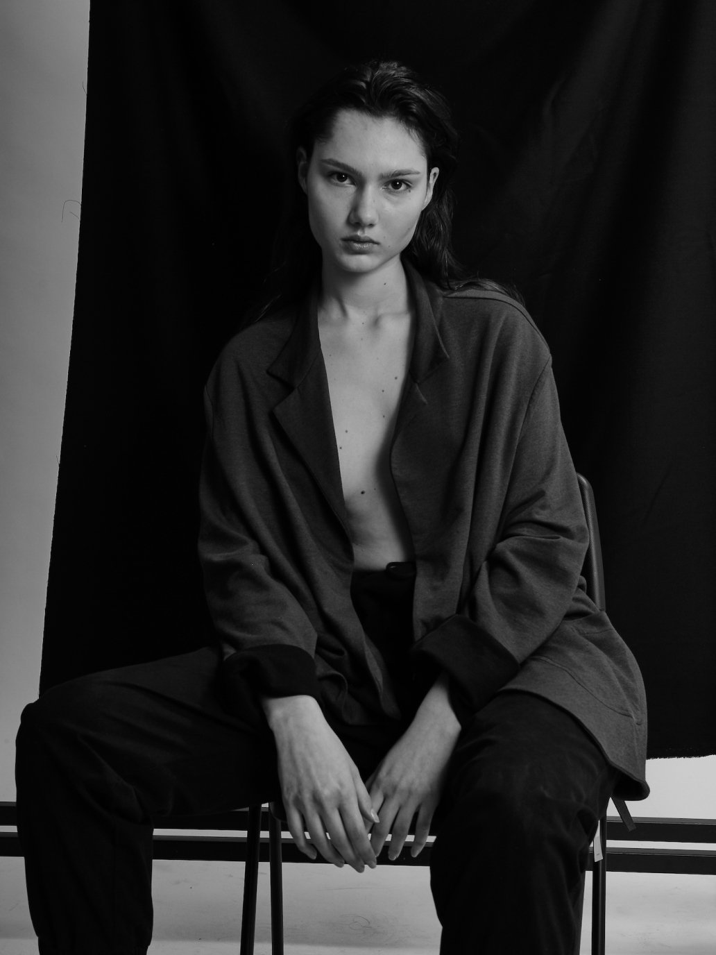 Fashion editorial girl black and white photoshoot Paris sebastien Franca