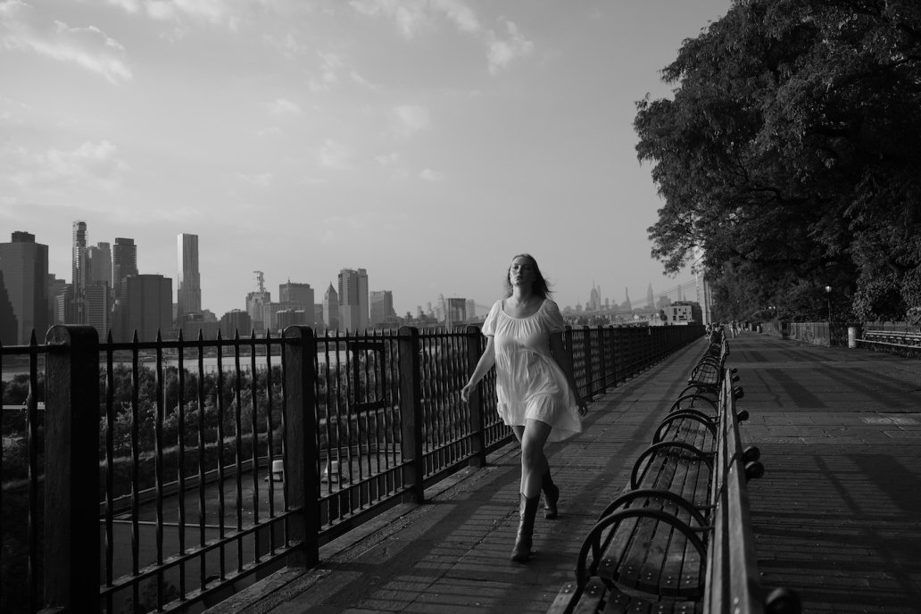 Fashion editorial black and white photograph New York Skyline Sebastien Franca Photographer