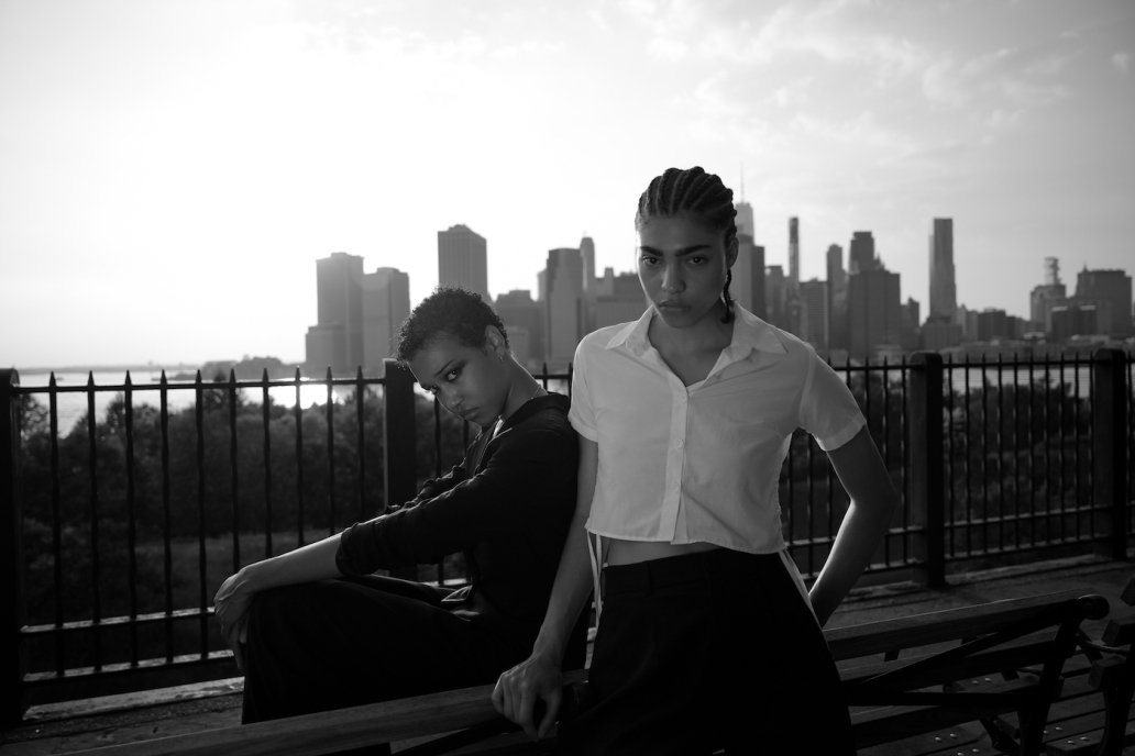 Fashion editorial black and white photograph New York Skyline Sebastien Franca Photographer
