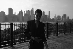 Fashion editorial black and white photograph New York Skyline Sebastien Franca Photographer