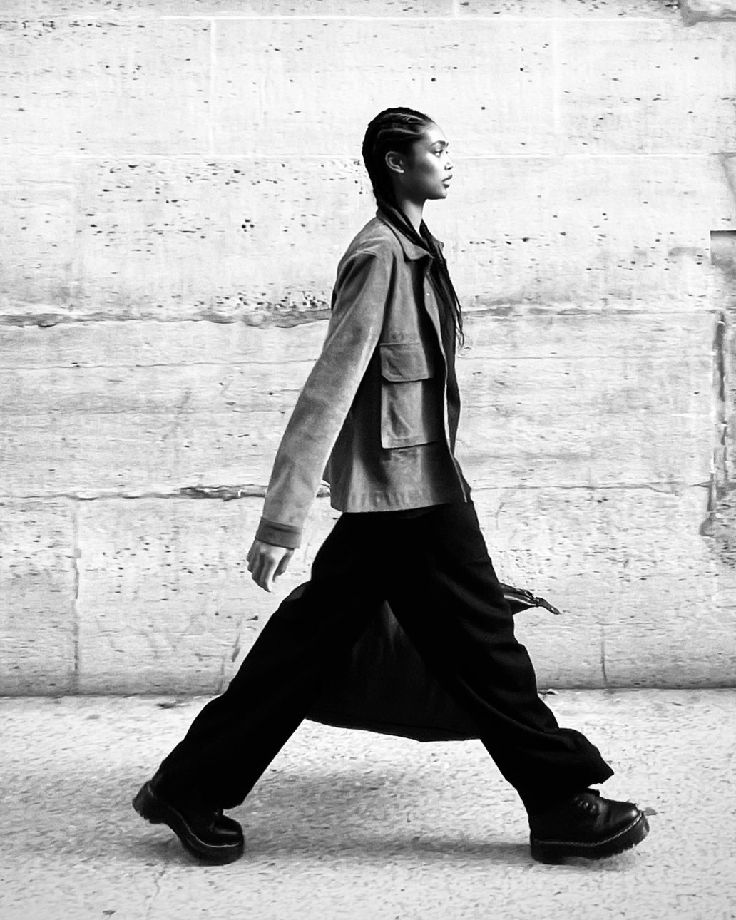 iconic black and white fashion photography street Paris Sebastien Franca