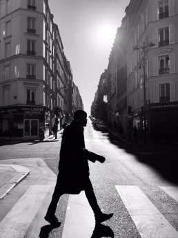 Street photo Paris shadows Man crossing Sebastien FRANCA
