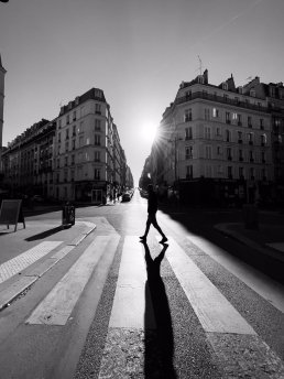 Street photo Paris shadows Man crossing Sebastien FRANCA