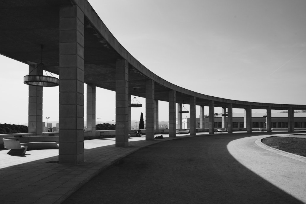 Architectural Photography Columns Santiago Calatrava Montjuic Olympic Games Barcelona Spain Architectural Photographer Sebastien Franca Fine Art