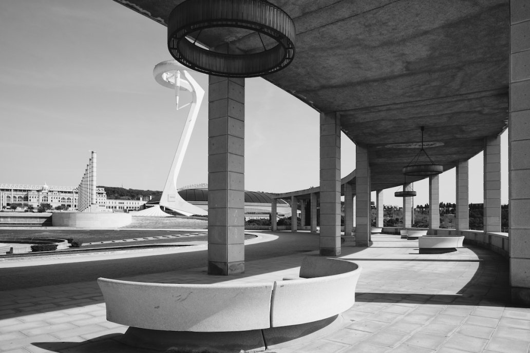 Architectural Photography Columns Santiago Calatrava Montjuic Olympic Games Barcelona Spain Architectural Photographer Sebastien Franca Fine Art