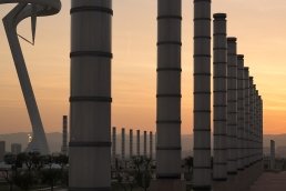 Architecture photography sunset Santiago Calatrava Montjuic Olympic Games Barcelona Spain Architectural Photographer Sebastien Franca Fine Art