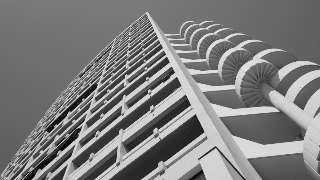 le Brasilia Architecture Marseille France black and white architectural photography Sebastien Franca Fine Art